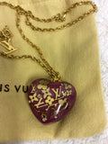 LOUIS VUITTON PINK INCLUSION HEART PENDANT