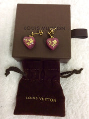 LOUIS VUITTON Inclusion Heart Earrings Pomme D'Amour 76423