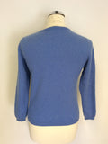 ISLE BLUE 100% CASHMERE CREW NECK JUMPER  SIZE M