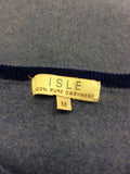 ISLE BLUE 100% CASHMERE CREW NECK JUMPER  SIZE M