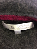 ISLE DARK GREY CASHMERE V NECK JUMPER SIZE L