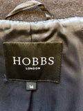 HOBBS DARK BLUE WOOL BLEND BELTED COAT SIZE 14