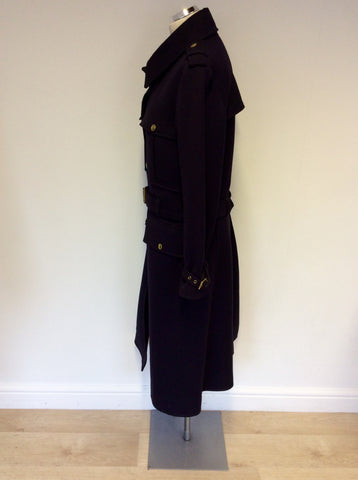 MULBERRY DARK BLUE MILLITARY STYLE WOOL BLEND COAT SIZE 10