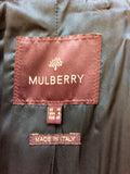 MULBERRY DARK BLUE MILLITARY STYLE WOOL BLEND COAT SIZE 10