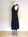 HOBBS NAVY BLUE LINEN DRESS SIZE 12