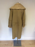 MARKS & SPENCER BEIGE FAUX SUEDE EFFECT COAT SIZE 12