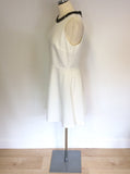 BRAND NEW MARKS & SPENCER IVORY BEADED NECKLINE SKATER DRESS SIZE 14