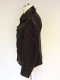 HOBBS DARK BROWN SOFT LEATHER JACKET SIZE 10