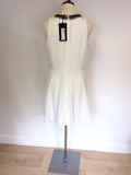BRAND NEW MARKS & SPENCER IVORY BEADED NECKLINE SKATER DRESS SIZE 14
