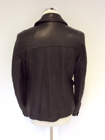 HOBBS DARK BROWN SOFT LEATHER JACKET SIZE 10
