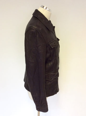 HOBBS DARK BROWN SOFT LEATHER JACKET SIZE 10
