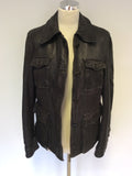 HOBBS DARK BROWN SOFT LEATHER JACKET SIZE 10