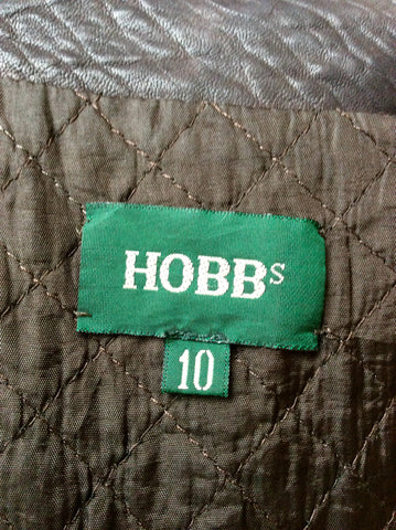 HOBBS DARK BROWN SOFT LEATHER JACKET SIZE 10