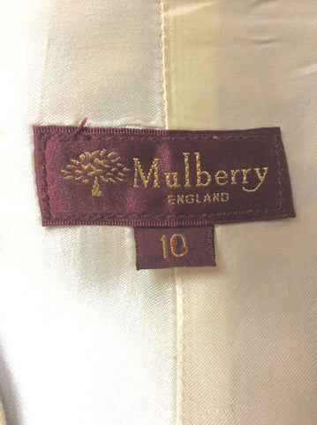 MULBERRY CREAM & PURPLE PRINT COTTON WAISTCOAT SIZE 10