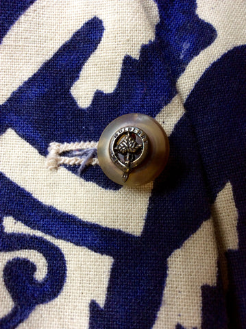 MULBERRY CREAM & PURPLE PRINT COTTON WAISTCOAT SIZE 10