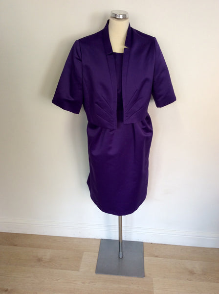 BRAND NEW MARKS & SPENCER AUTOGRAPH PURPLE DRESS & JACKET SUIT SIZE 18