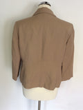 MINOSA PETITE CAMEL LINEN BLEND SKIRT SUIT SIZE 14