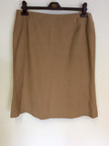 MINOSA PETITE CAMEL LINEN BLEND SKIRT SUIT SIZE 14