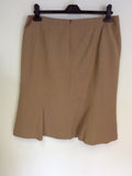 MINOSA PETITE CAMEL LINEN BLEND SKIRT SUIT SIZE 14
