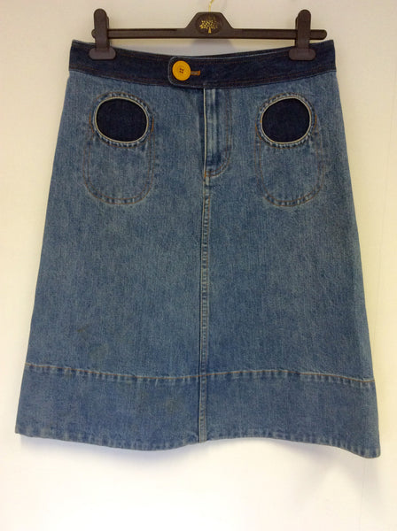 MARC JACOBS BLUE DENIM A LINE SKIRT SIZE 12