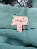 WHISTLES GREEN & SILVER GREY SEQUINED KNEE LENGTH SKIRT SIZE 8