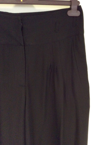 HOSS BLACK SILK WIDE LEG OCCASION TROUSERS SIZE 12