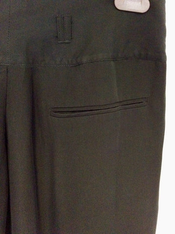 HOSS BLACK SILK WIDE LEG OCCASION TROUSERS SIZE 12