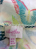WHISTLES BUTTERFLY PRINT SILK STRAPPY TOP SIZE 10