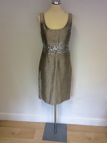 NOA NOA SILVER GREY SEQUIN TRIM SPECIAL OCCASION DRESS SIZE S