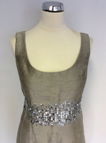 NOA NOA SILVER GREY SEQUIN TRIM SPECIAL OCCASION DRESS SIZE S