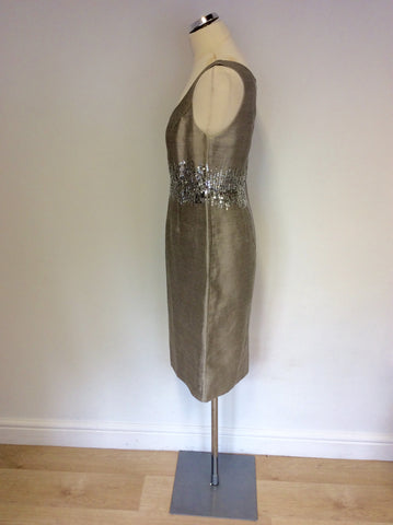 NOA NOA SILVER GREY SEQUIN TRIM SPECIAL OCCASION DRESS SIZE S