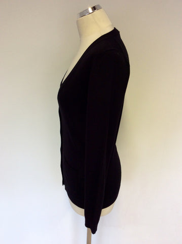 BRAND NEW MULBERRY BLACK MERINO WOOL V NECK CARDIGAN SIZE S