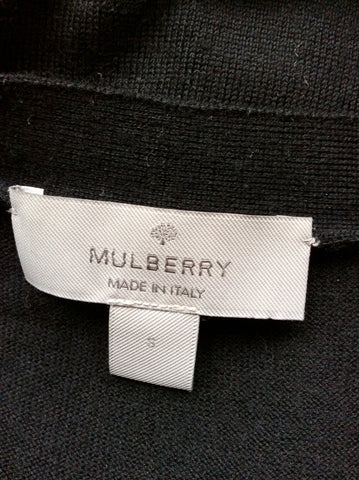 BRAND NEW MULBERRY BLACK MERINO WOOL V NECK CARDIGAN SIZE S