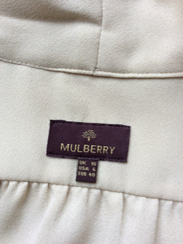 Mulberry Beige Pussy Bow Tie Blouse Size 10