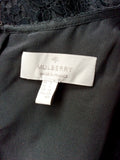MULBERRY BLACK LACE SILK LINED DRESS SIZE 8