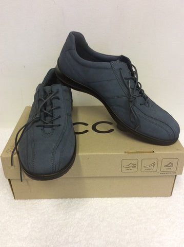 BRAND NEW ECCO BLUE LEATHER LACE UP SHOES SIZE 7/40