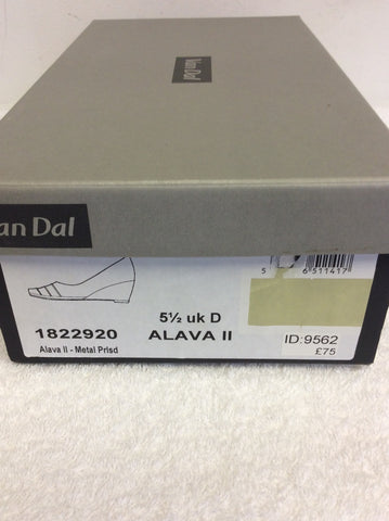 BRAND NEW VAN DAL PEWTER LEATHER WEDGE HEELS SIZE 5.5 /38