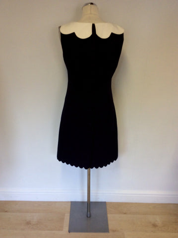 HOBBS NAVY BLUE & WHITE DETACHABLE COLLARED DRESS SIZE 10