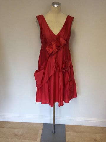MULBERRY PINK PLEATED DETAIL TRIMS DRESS SIZE 10