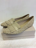 BRAND NEW CLARKS BEIGE LEOPARD PRINT FLATS SIZE 8/42