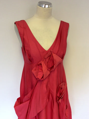 MULBERRY PINK PLEATED DETAIL TRIMS DRESS SIZE 10