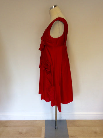 MULBERRY PINK PLEATED DETAIL TRIMS DRESS SIZE 10