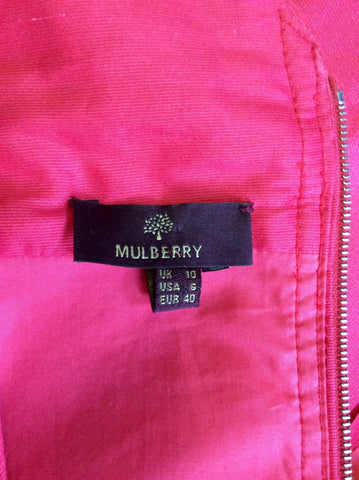 MULBERRY PINK PLEATED DETAIL TRIMS DRESS SIZE 10