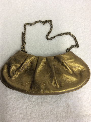 HOBBS BRONZE LEATHER SMALL EVENING/OCCASION BAG