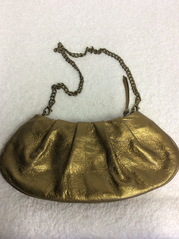 HOBBS BRONZE LEATHER SMALL EVENING/OCCASION BAG