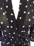 MULBERRY BLACK & WHITE SPOT SILK DRESS SIZE 10