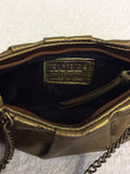HOBBS BRONZE LEATHER SMALL EVENING/OCCASION BAG