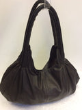 LK BENNETT DARK BROWN SOFT LEATHER SHOULDER BAG