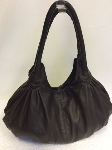 LK BENNETT DARK BROWN SOFT LEATHER SHOULDER BAG