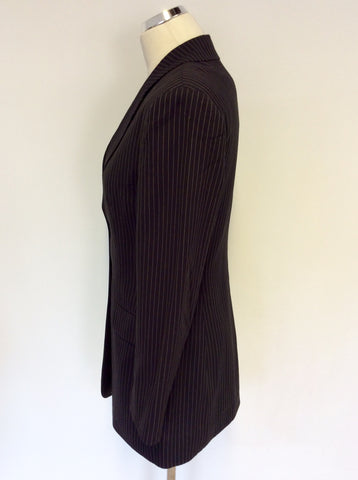 VINTAGE MULBERRY ROGER SAUL CHARCOAL PINSTRIPE 3 PIECE SUIT SIZE 10